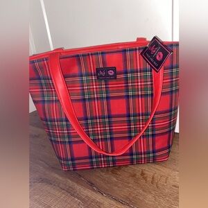 Classic Red Tartan Tote Bag-Bad Habit Exclusive